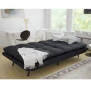 Black suede, memory foam futon